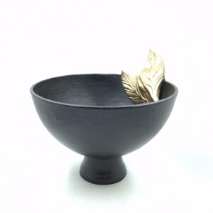 metal bowl 20 golden leaf