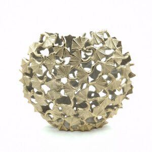 metal vase 72 golden leaves front
