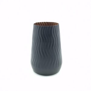 metal vase 71 black zig zag