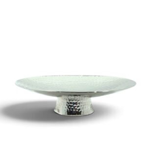 metal bowl 03 pedestal silver