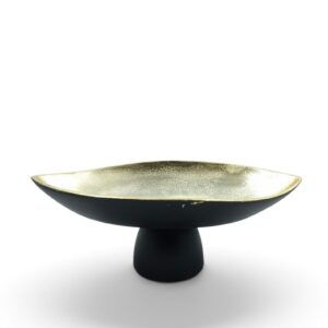metal bowl 05 leaf black