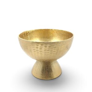metal bowl 15 pedestal textured