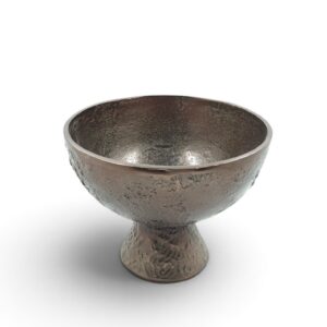 metal bowl 38 pedestal textured
