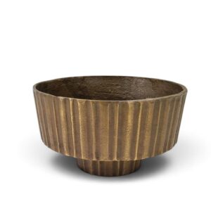 metal bowl 40 pedestal verticle ribbed