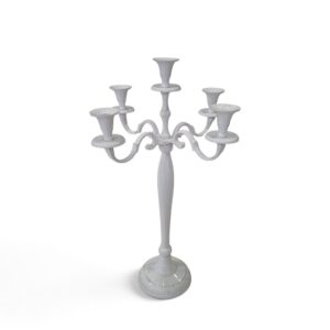 metal candleholder 10 candelabra white