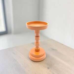 metal candleholder 16 pillar orange