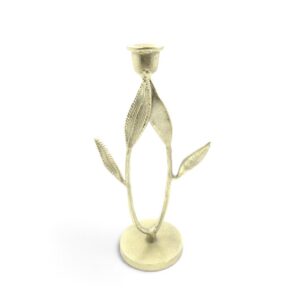 metal candleholder 32 golden leaf