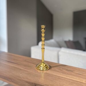 metal candleholder 37 ribbed