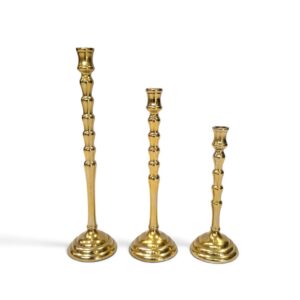 metal candleholder 37 ribbed