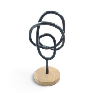 metal figurine 68 loop wood