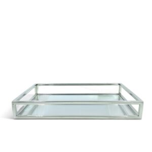 metal tray 19 glass silver