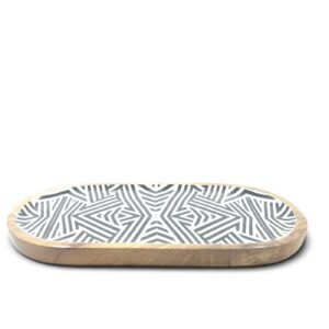 wood tray 29 white and black