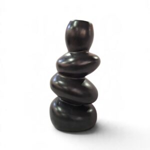 ceramic vase 08 pebble black