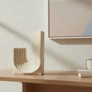 ceramic vase 11 U shape white