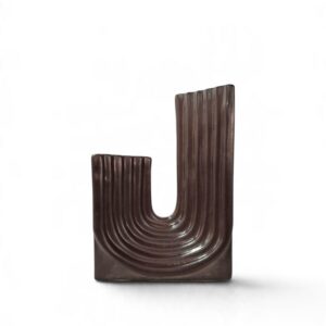 ceramic vase 12 U shape brown