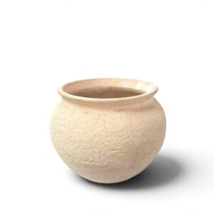 ceramic vase 14 white round