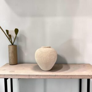 ceramic vase 15 round beige