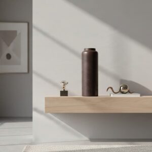ceramic vase 19 black cylindrical lifestyle