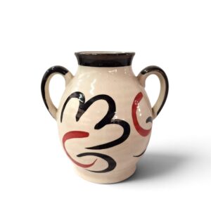 ceramic vase 24 red black
