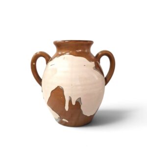 ceramic vase 25 brown white