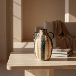 ceramic vase 28 green orange lifestyle