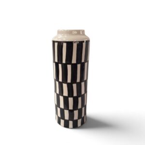 ceramic vase 40 black white geometric