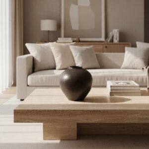 ceramic vase 47 oval black lifestyle