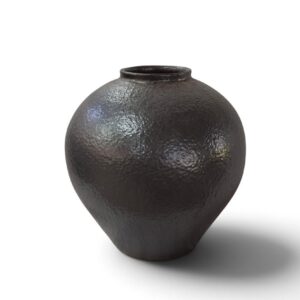 ceramic vase 47 oval black