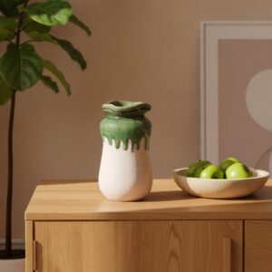 ceramic vase 50 green top lifestyle