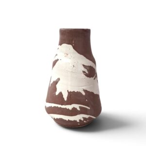 ceramic vase 56 brown white