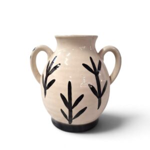 ceramic vase 60 white leaf